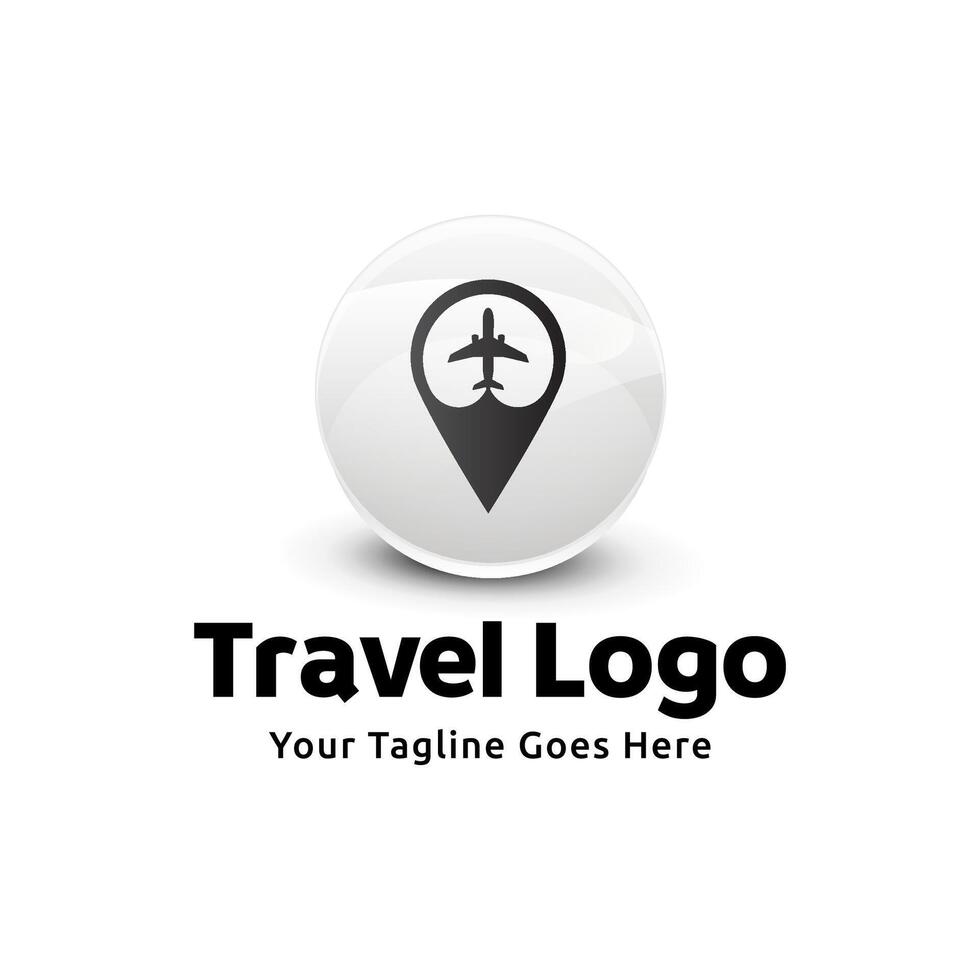 Pin map illustration for travel icon logo design vector