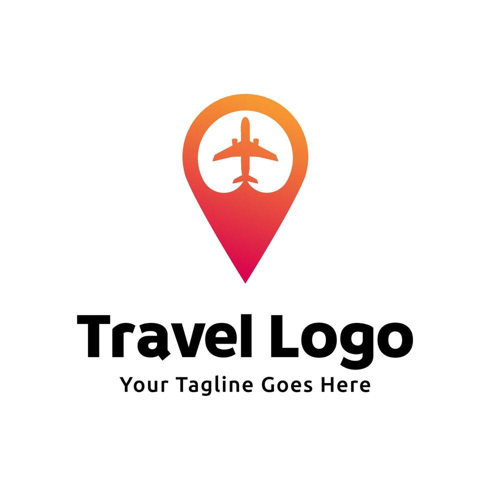 Pin map illustration for travel icon logo design vector