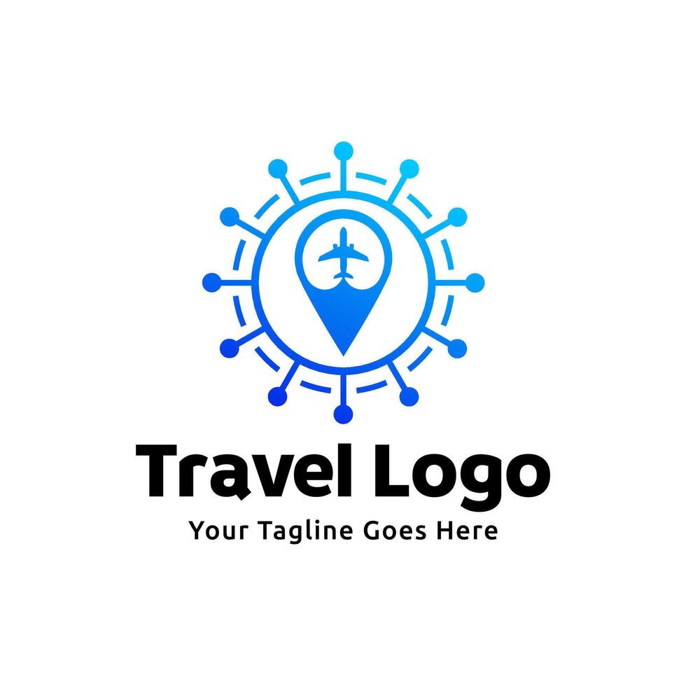 Pin map illustration for travel icon logo design vector