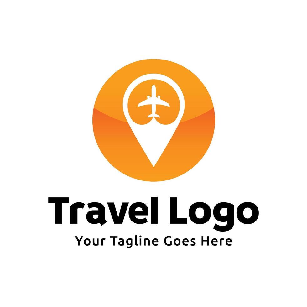 Pin map illustration for travel icon logo design vector