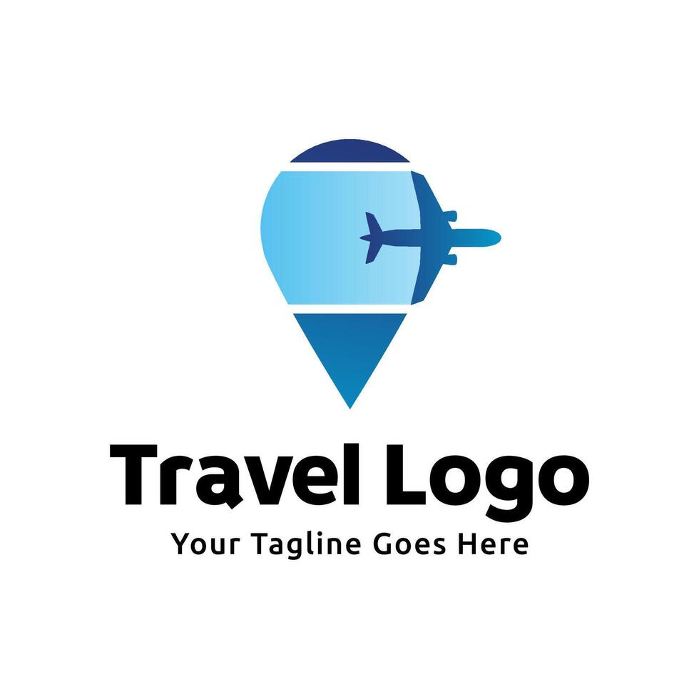 Pin map illustration for travel icon logo design vector