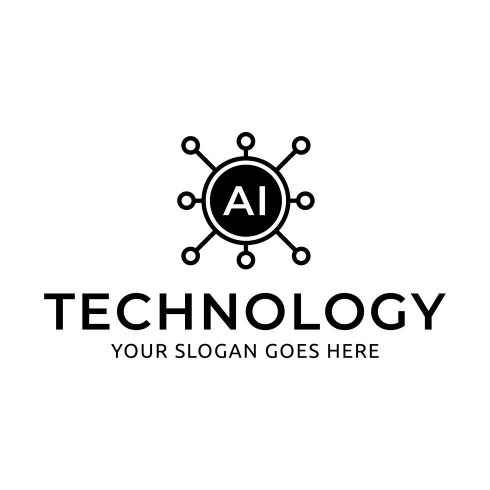AI Processor icon logo. Circuit icon illustration logo template. vector