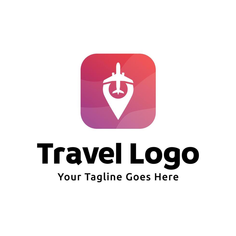 Pin map illustration for travel icon logo design vector