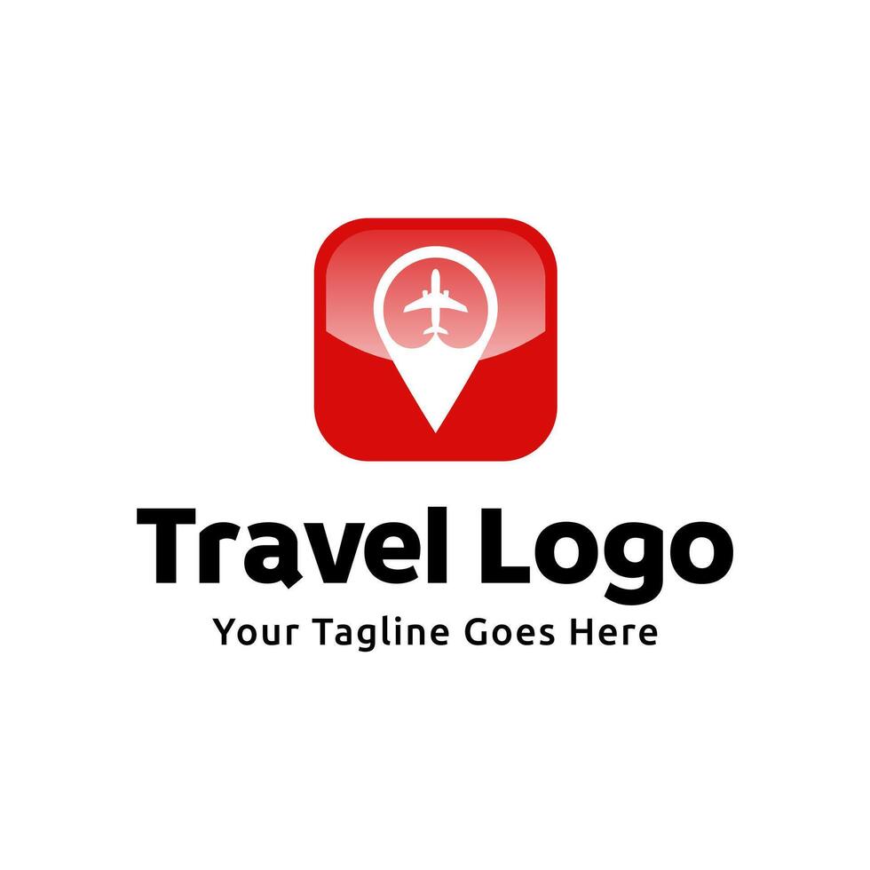 Pin map illustration for travel icon logo design vector