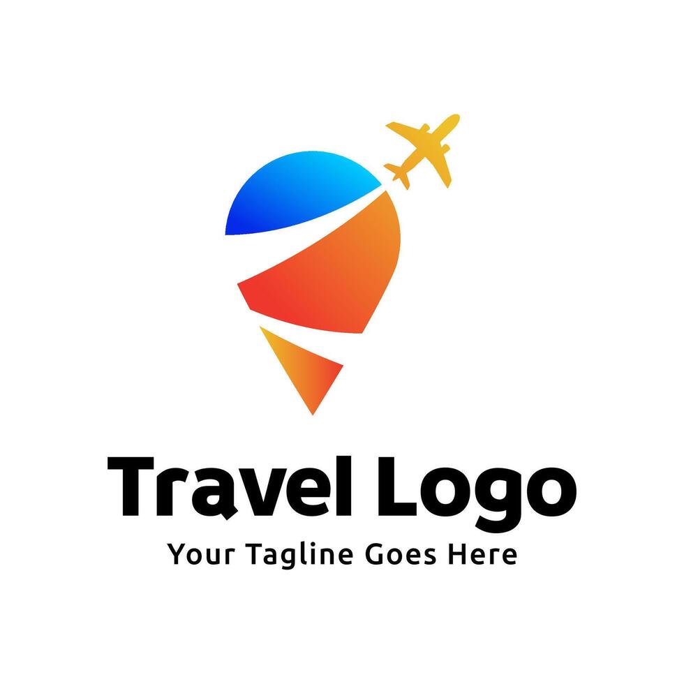 Pin map illustration for travel icon logo design vector
