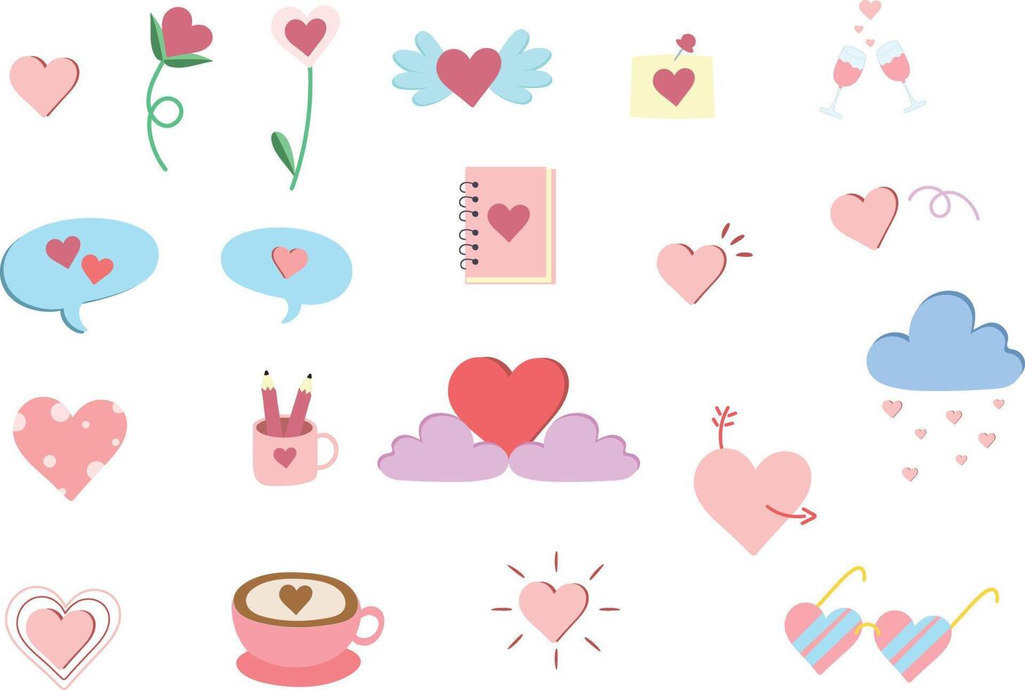 heart doodle ornament valentine vector