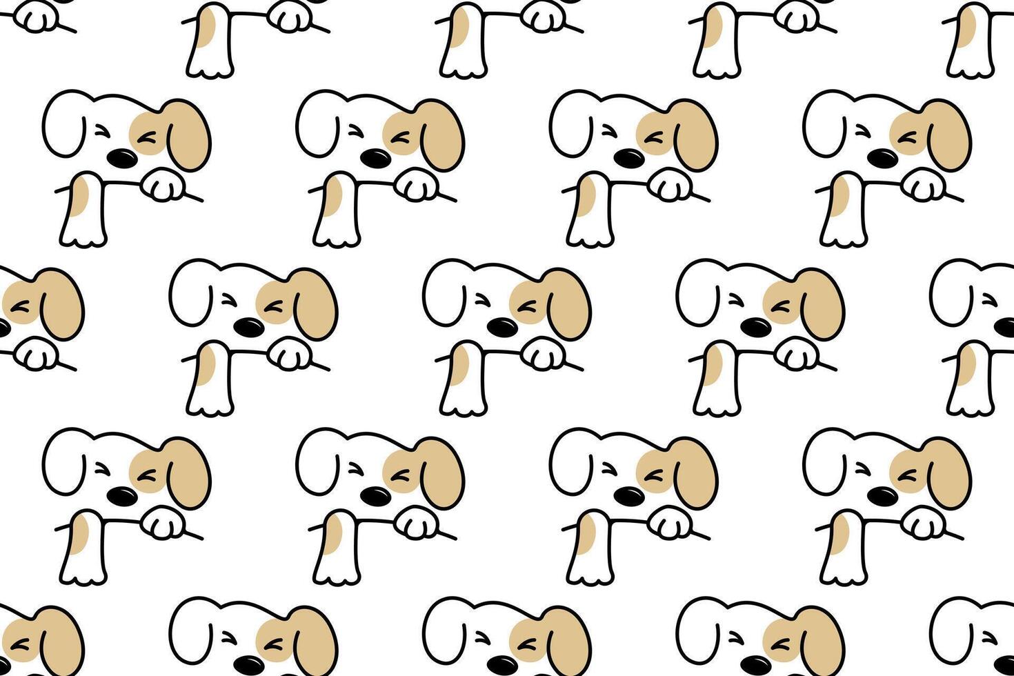 Cute dog seamless pattern background vector