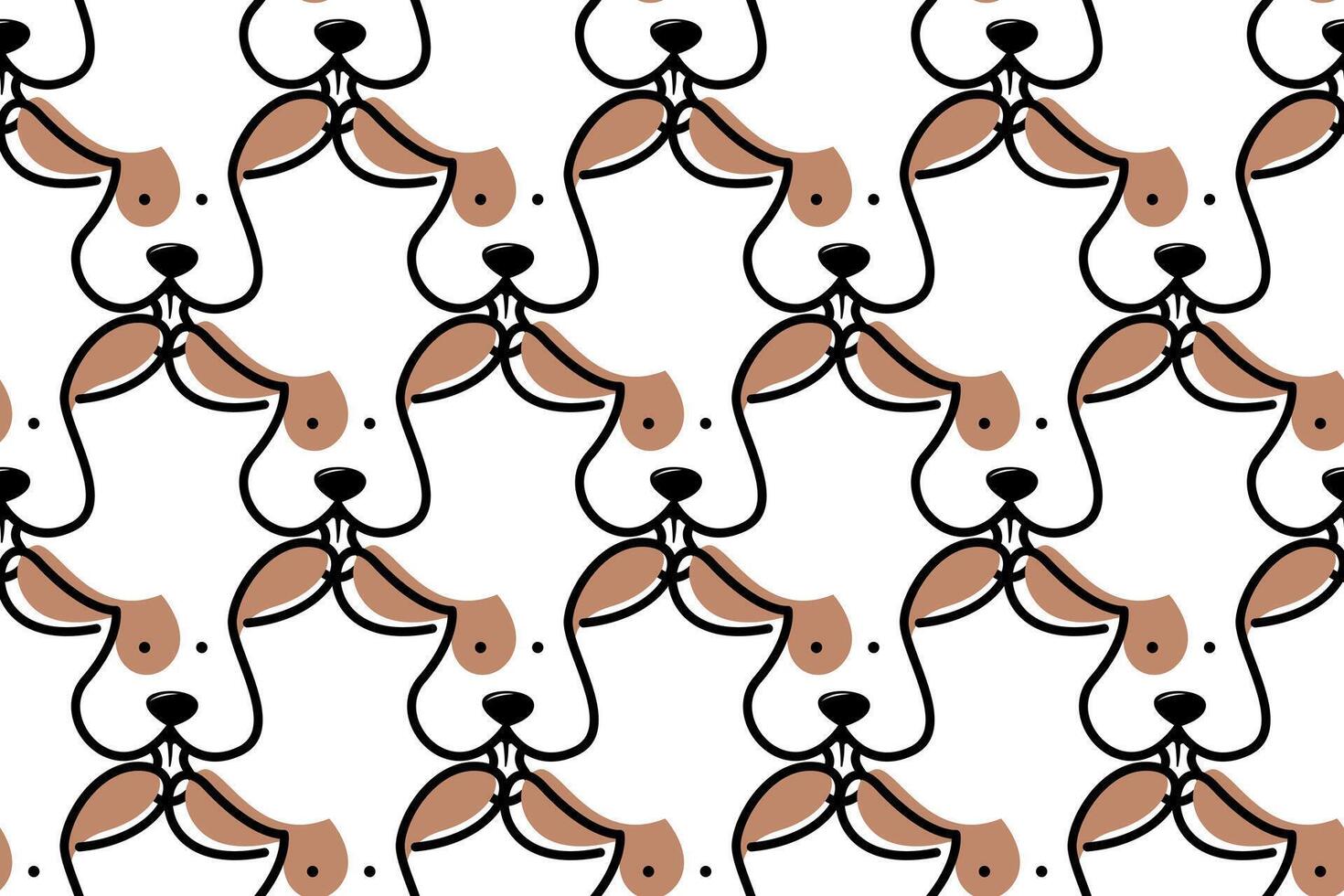 Cute dog seamless pattern background vector