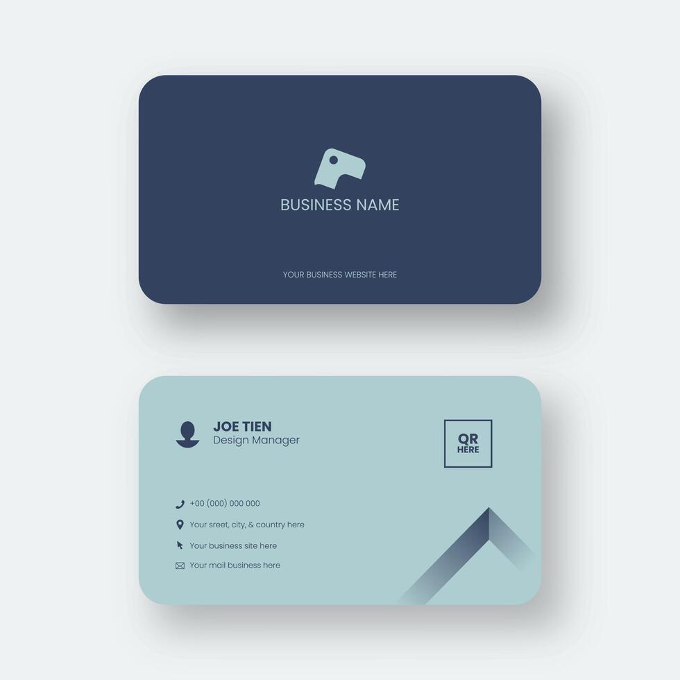 Simple and clean two sides design of name card template with soft color tone vector