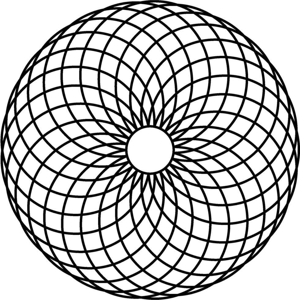 Torus yantra isolated on white background. Sacred geometry symbol concept. vector