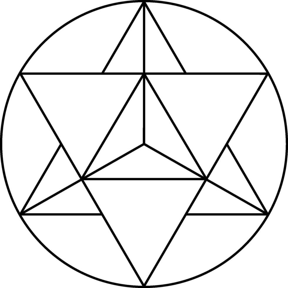 Merkaba isolated on white background. Sacred geometry merkabah symbol concept. vector