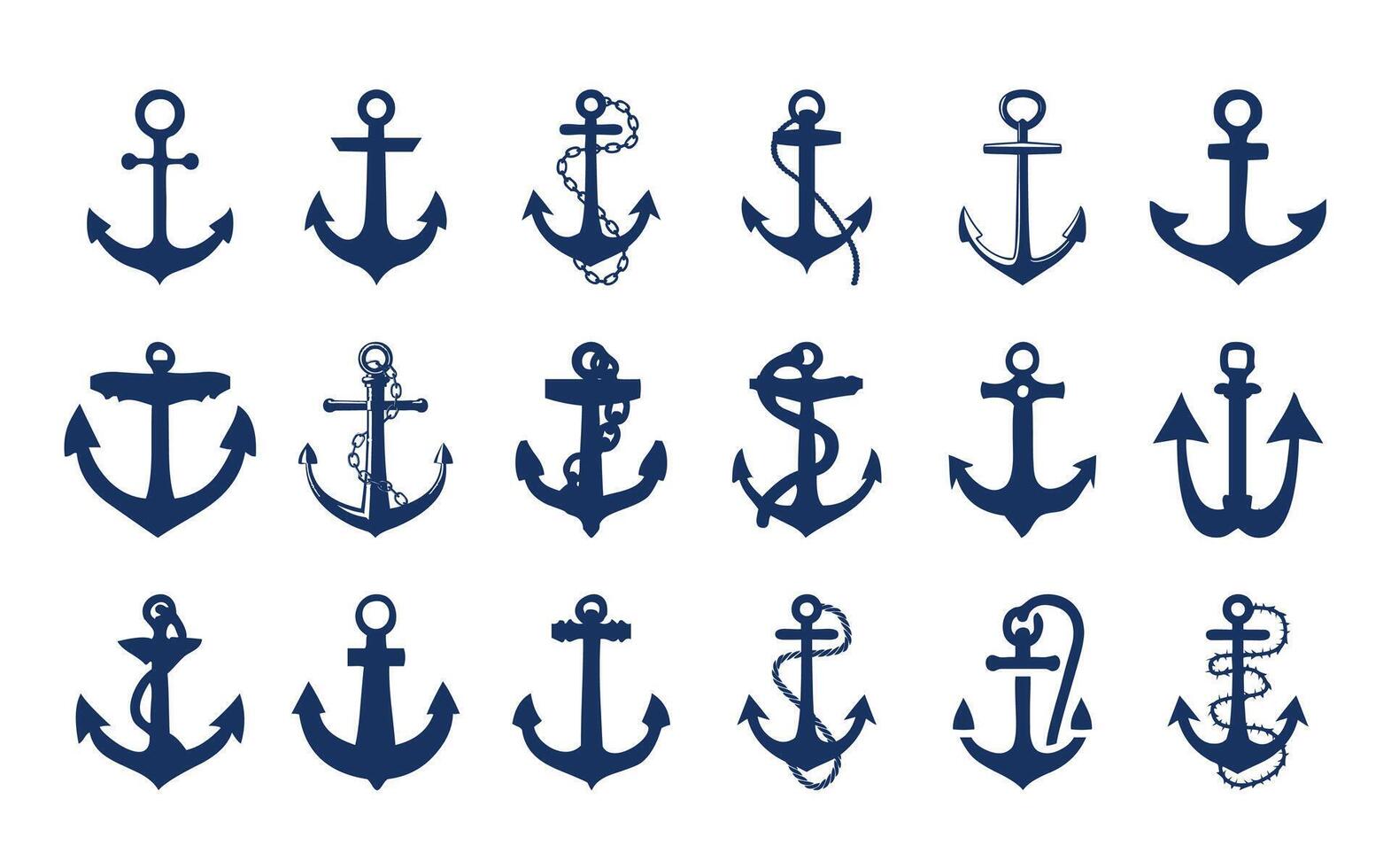 Anchor Icon Set vector