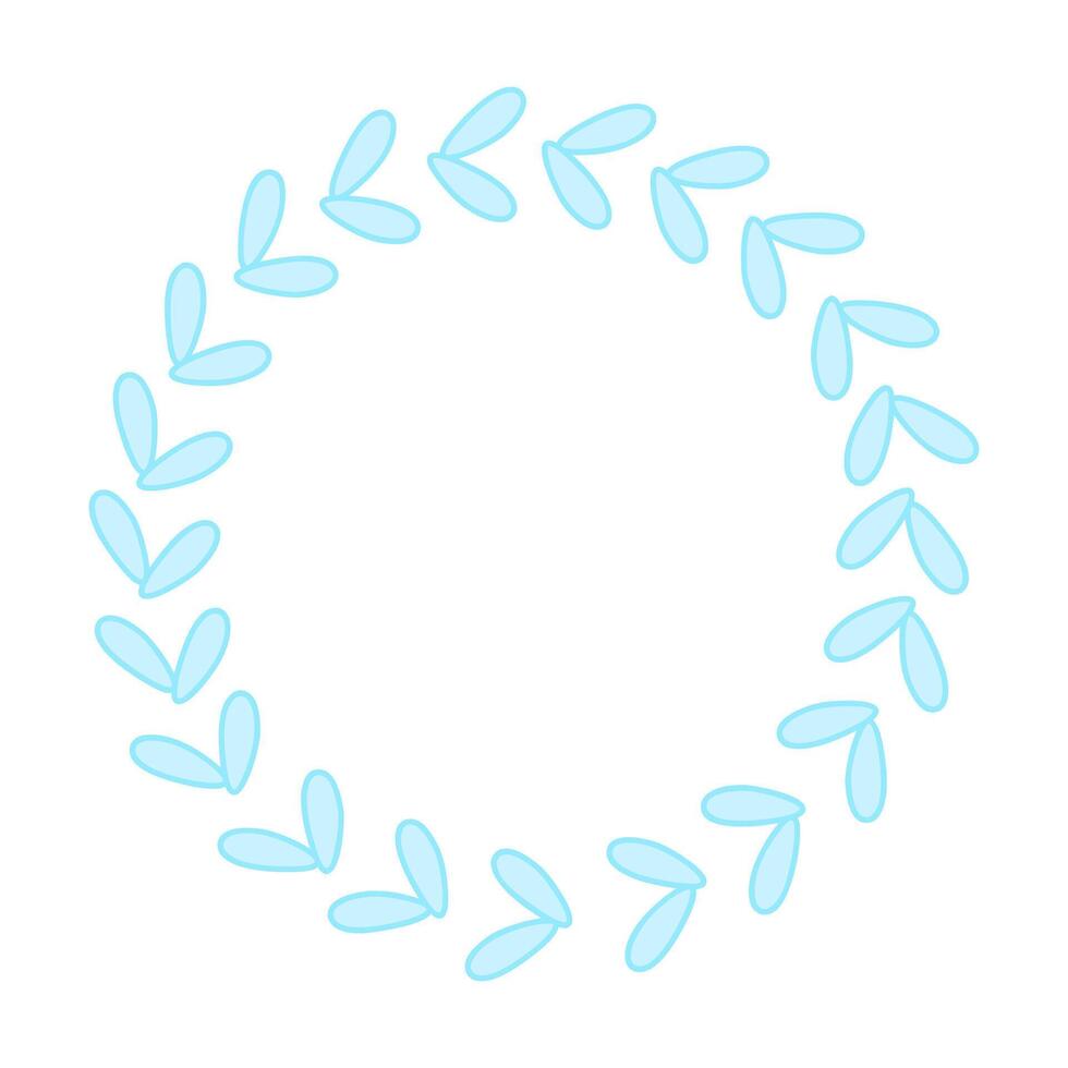 Abstract Blue Leaf Empty Circle Frame vector