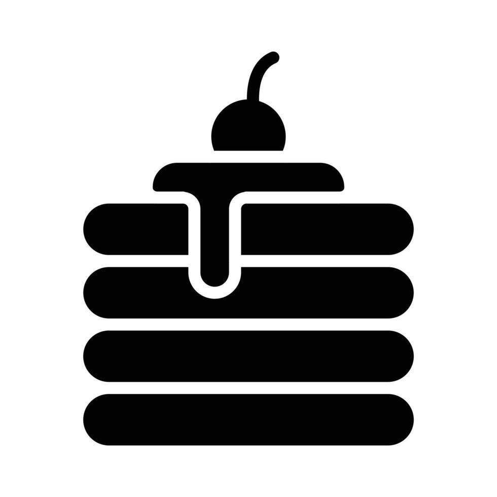 Simple Pancake glyph icon. The icon can be used for websites, print templates, presentation templates, illustrations, etc vector