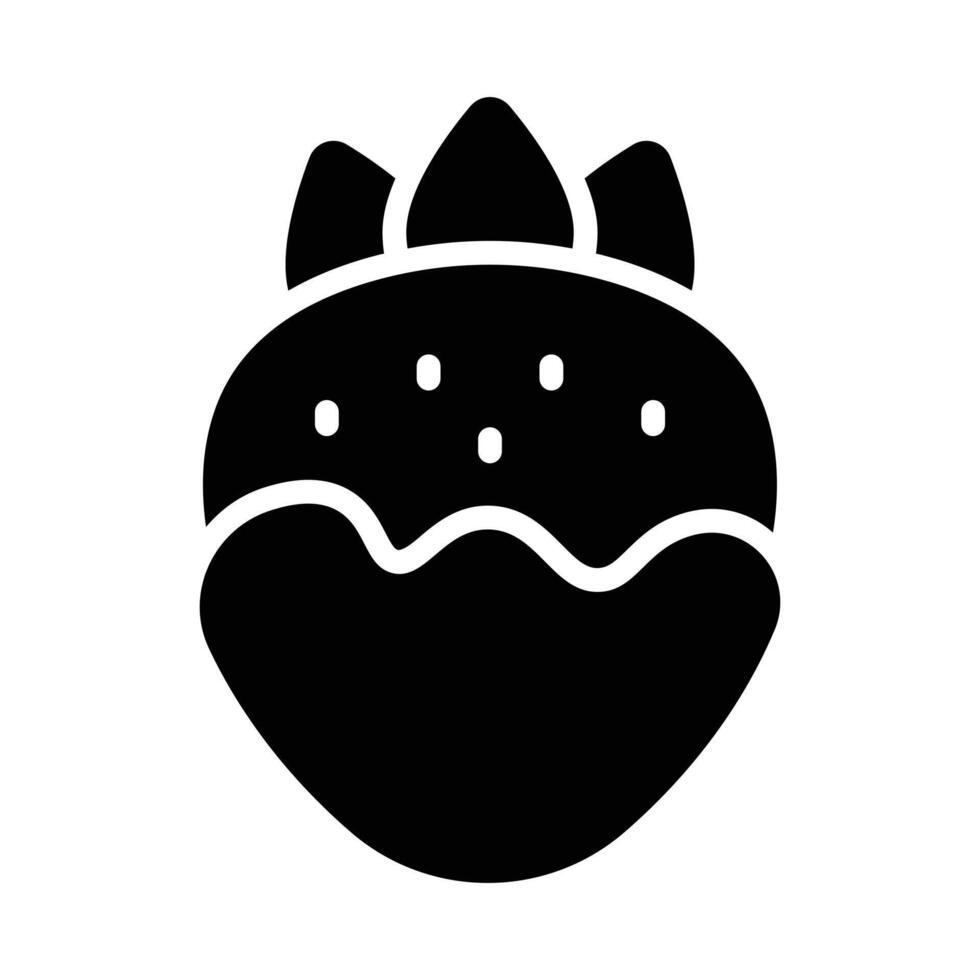 Simple Strawberry Chocolate glyph icon. The icon can be used for websites, print templates, presentation templates, illustrations, etc vector