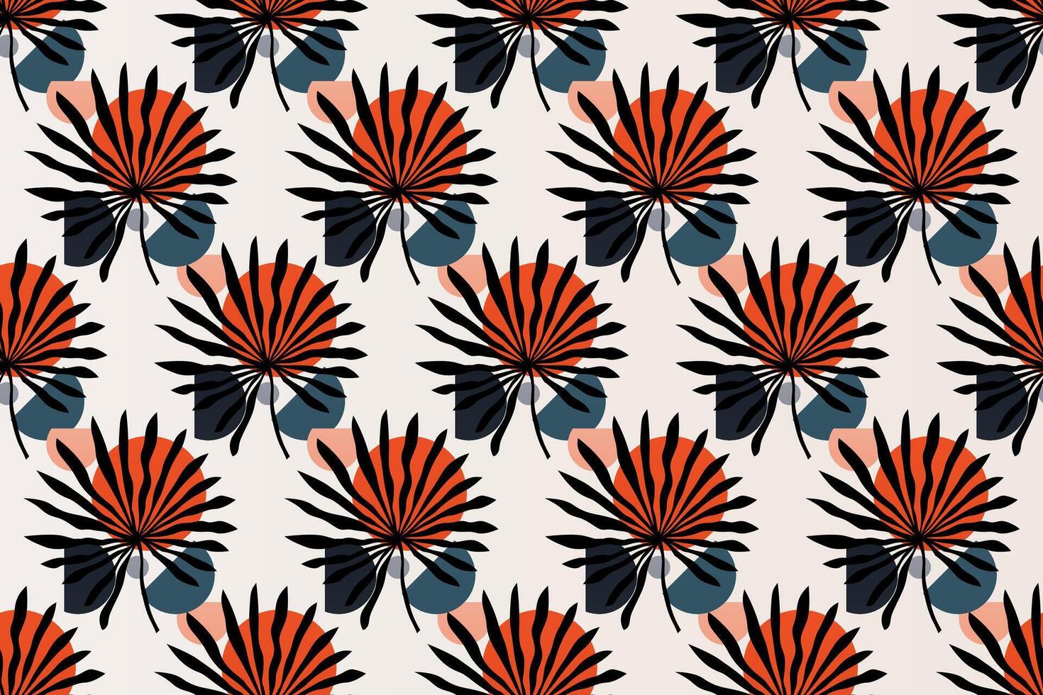 Abstract boho floral seamless pattern background vector