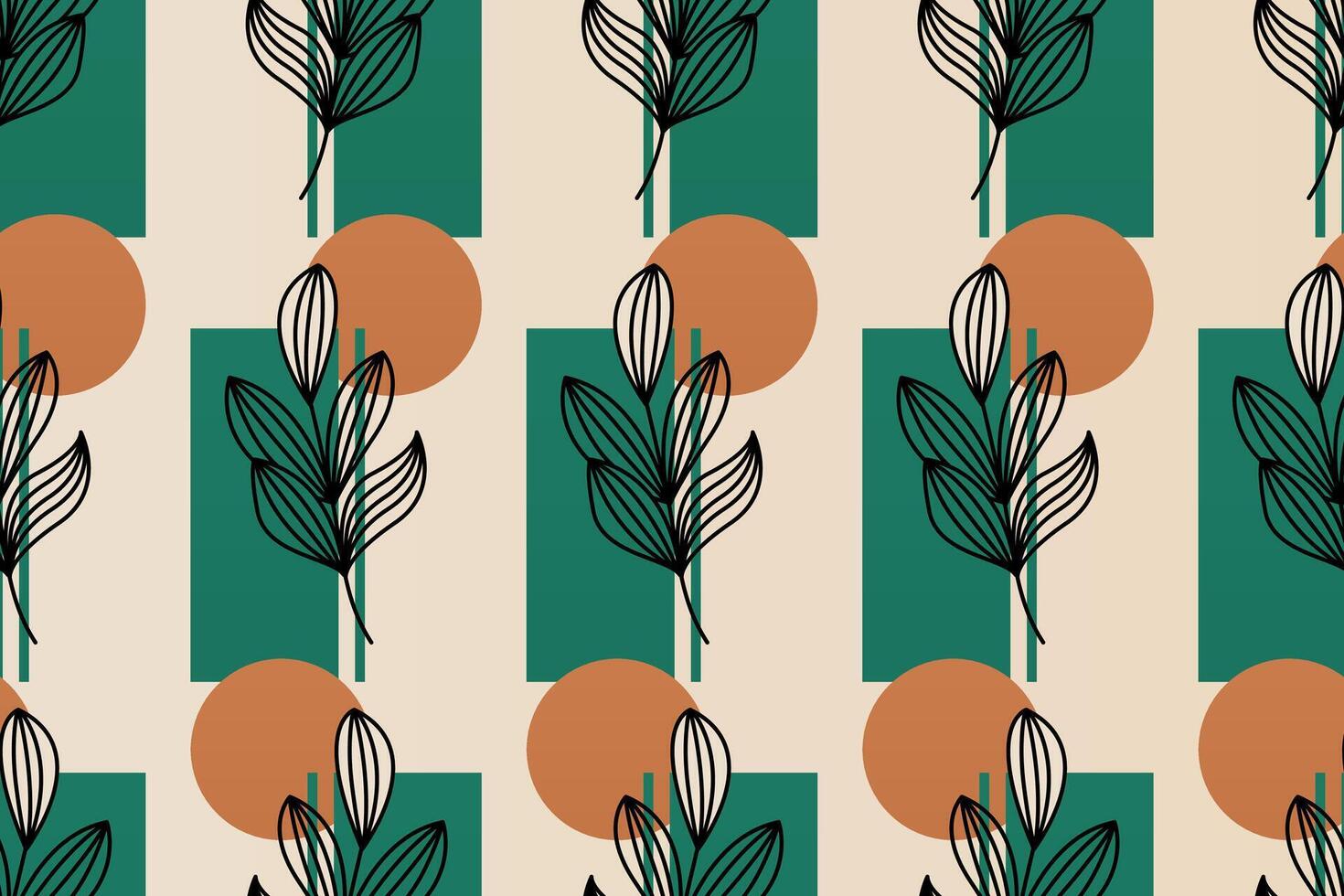 Abstract boho floral seamless pattern background vector