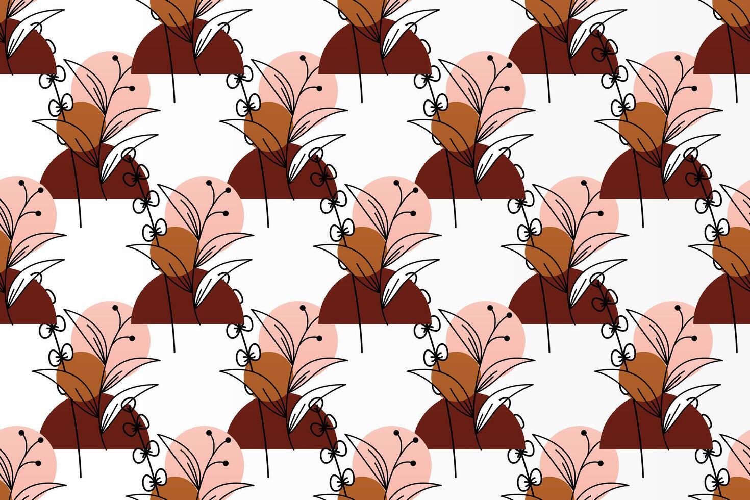 Abstract boho floral seamless pattern background vector