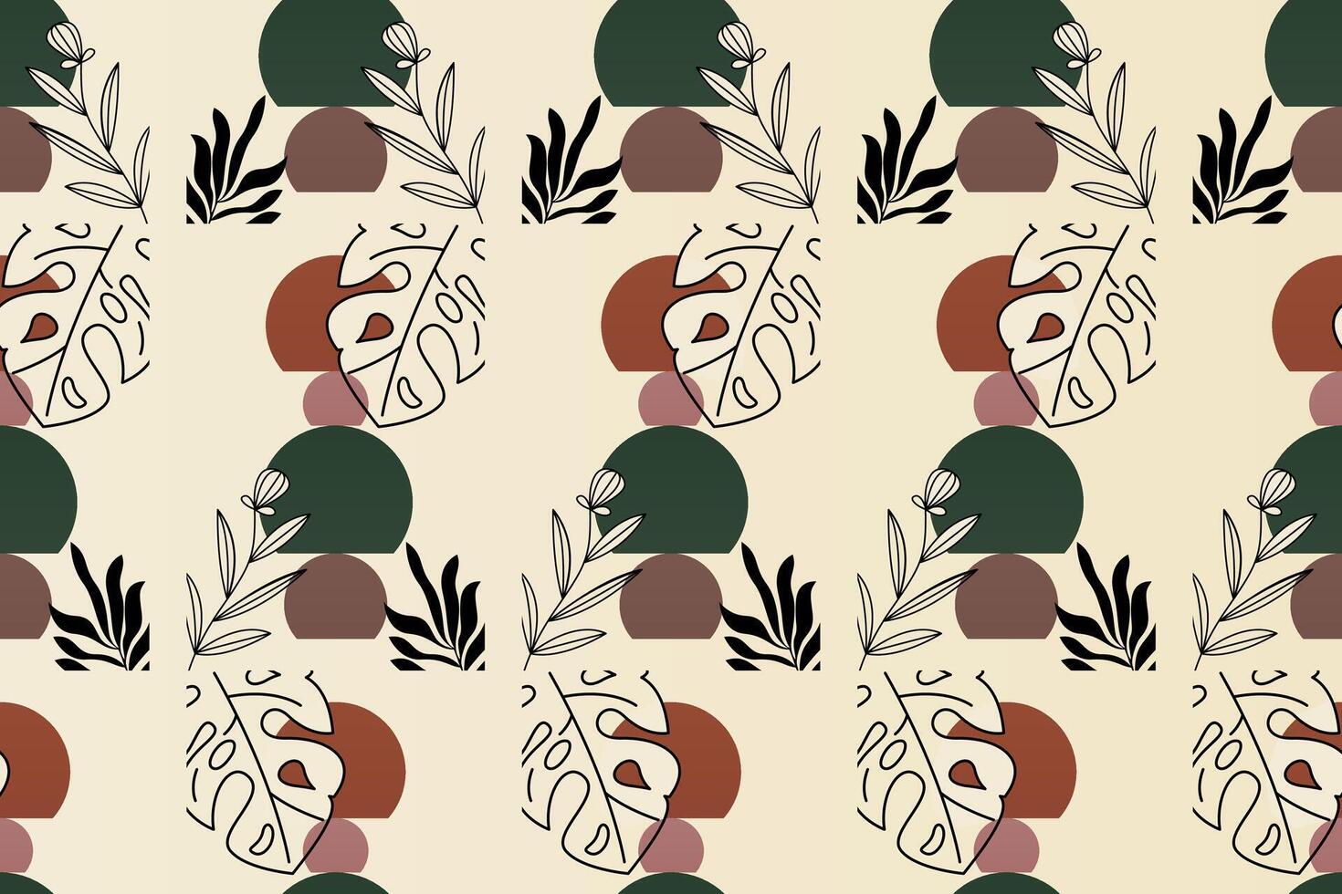 Abstract boho floral seamless pattern background vector