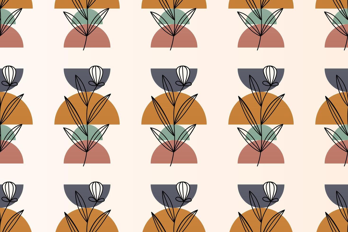 Abstract boho floral seamless pattern background vector