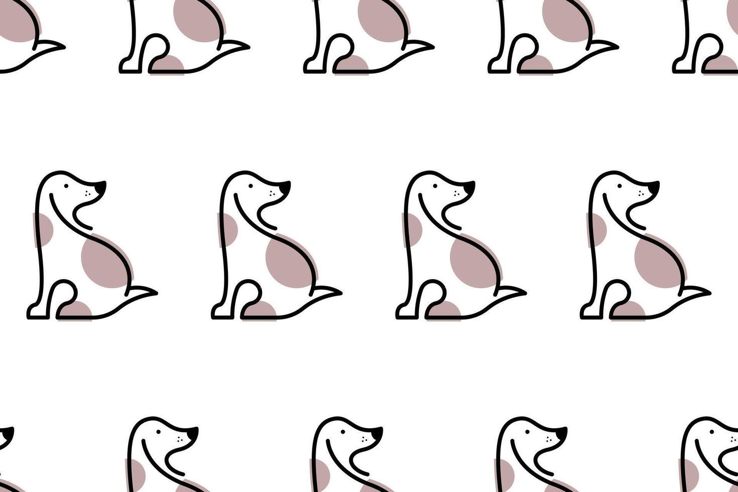 Cute dog seamless pattern background vector