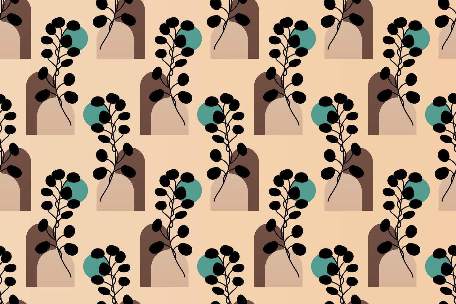 Abstract boho floral seamless pattern background vector