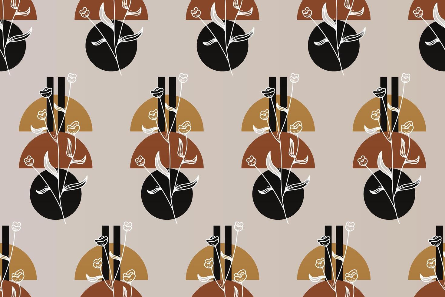 Abstract boho floral seamless pattern background vector
