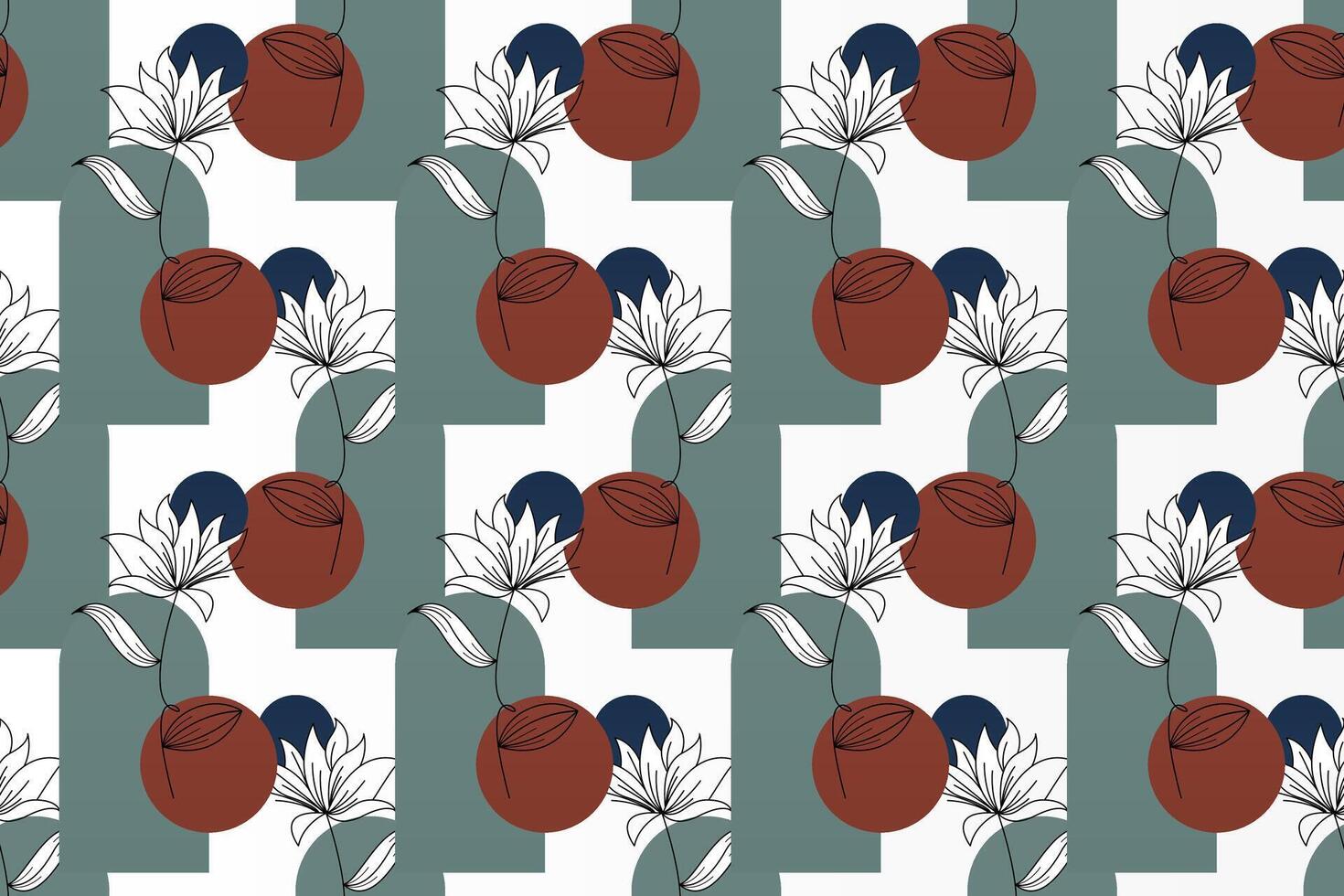 Abstract boho floral seamless pattern background vector