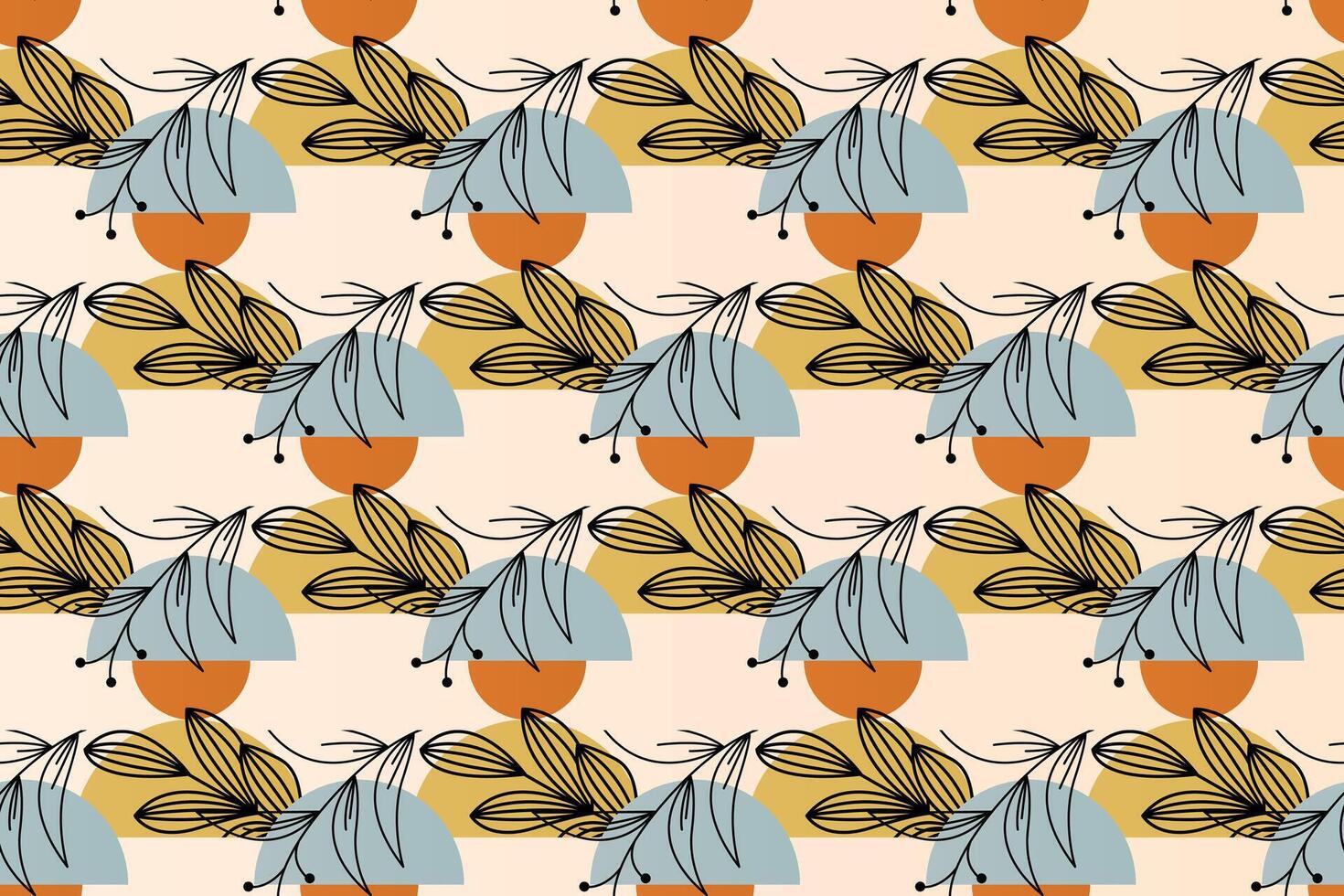 Abstract boho floral seamless pattern background vector