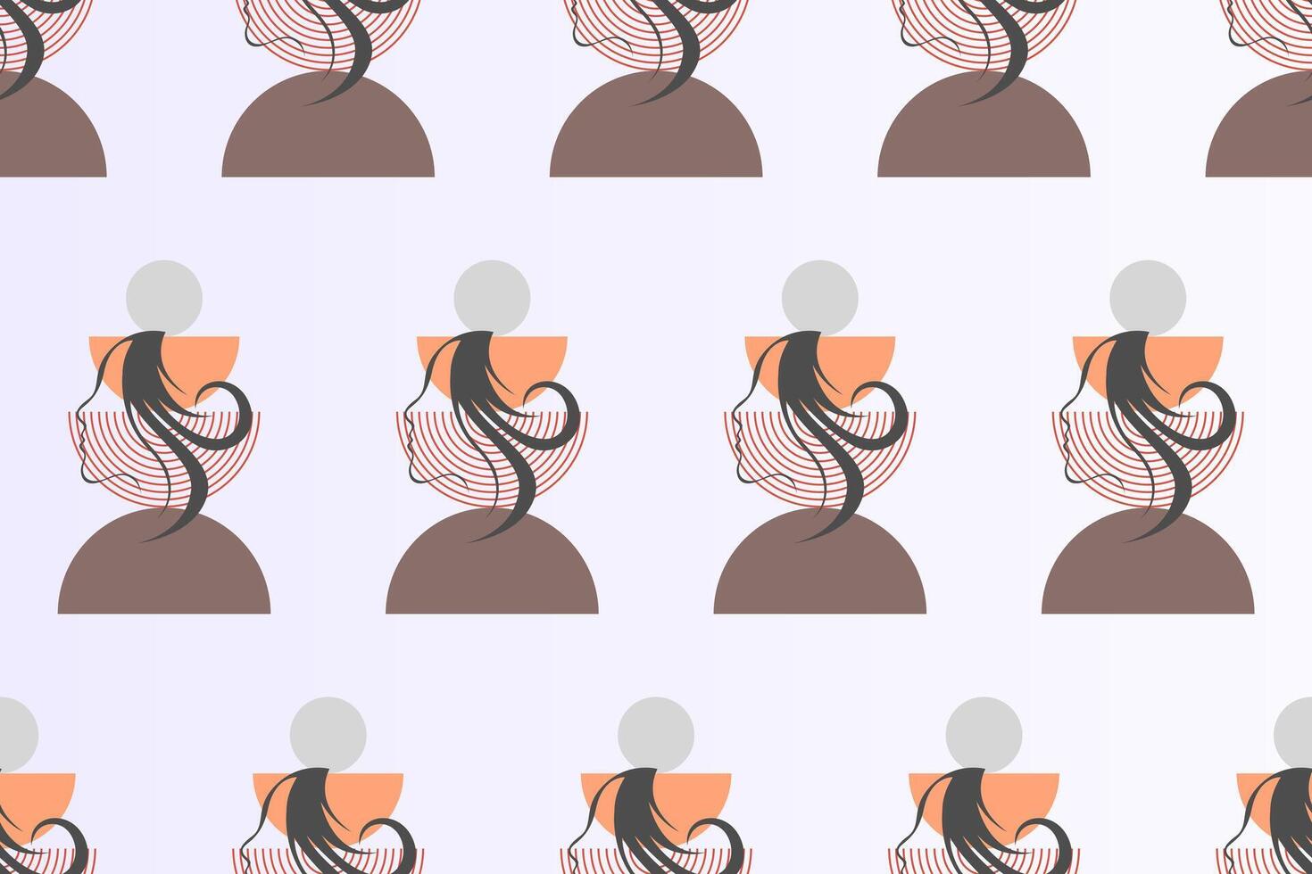 Boho girl seamless pattern background vector