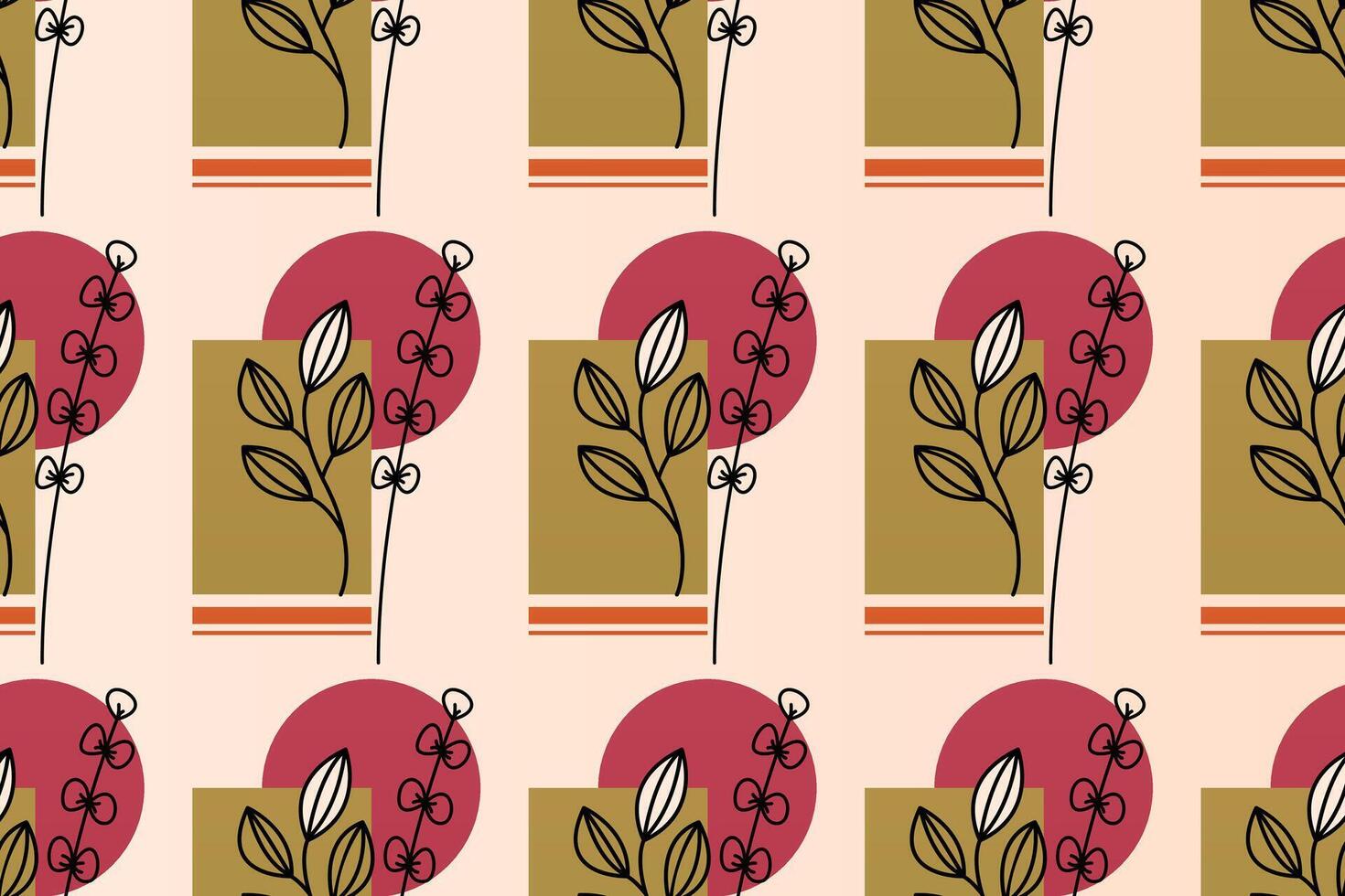 Abstract boho floral seamless pattern background vector