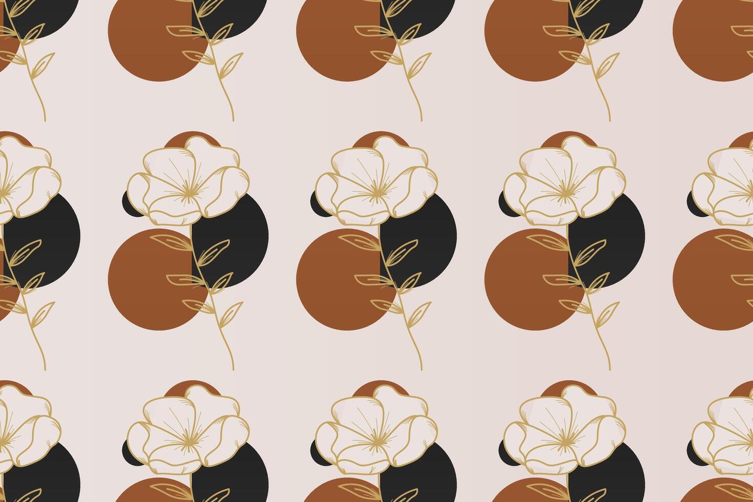 Abstract boho floral seamless pattern background vector