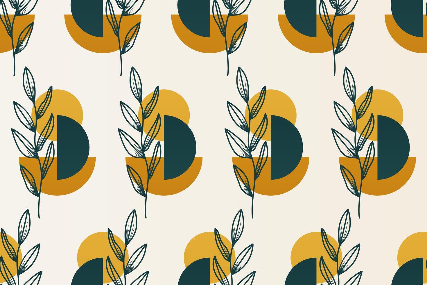 Abstract boho floral seamless pattern background vector