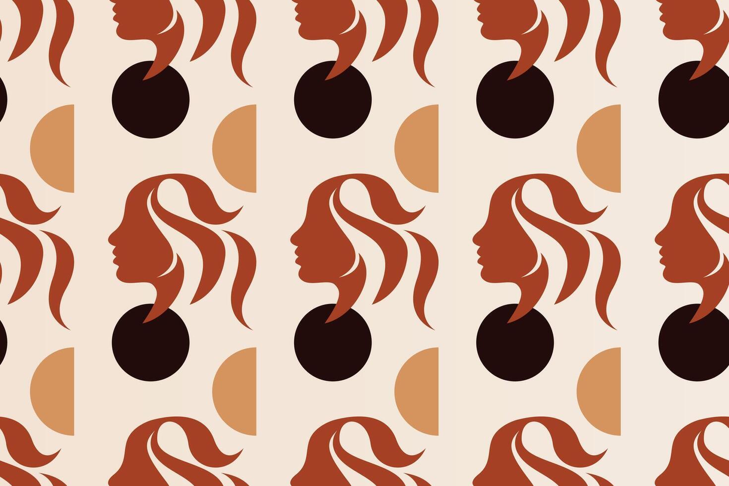 Boho girl seamless pattern background vector