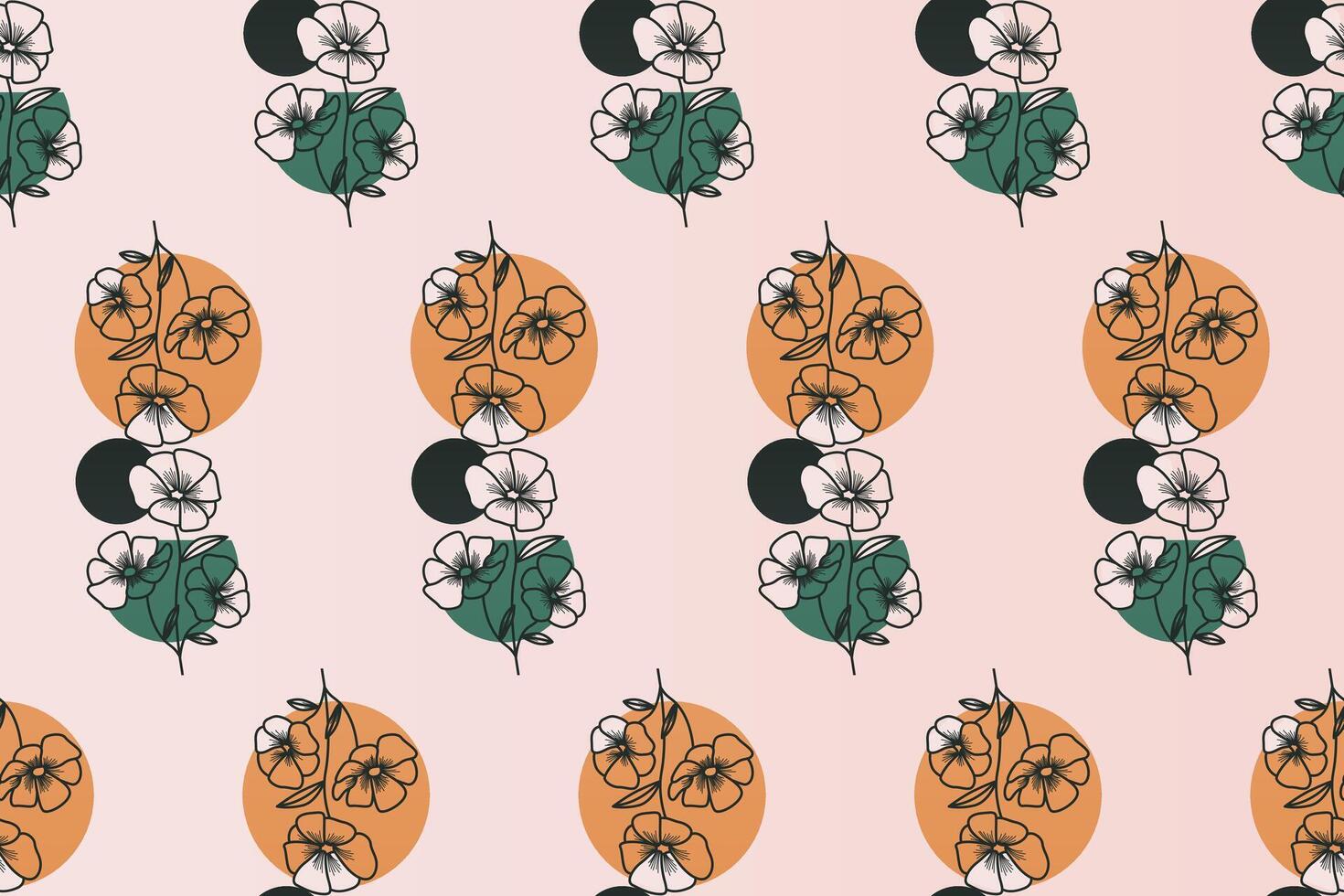 Abstract boho floral seamless pattern background vector