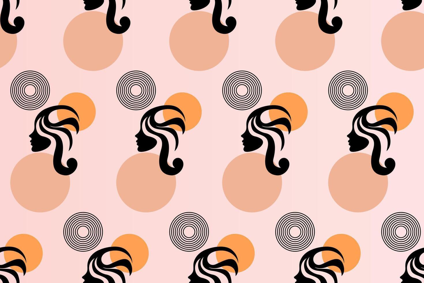 Boho girl seamless pattern background vector