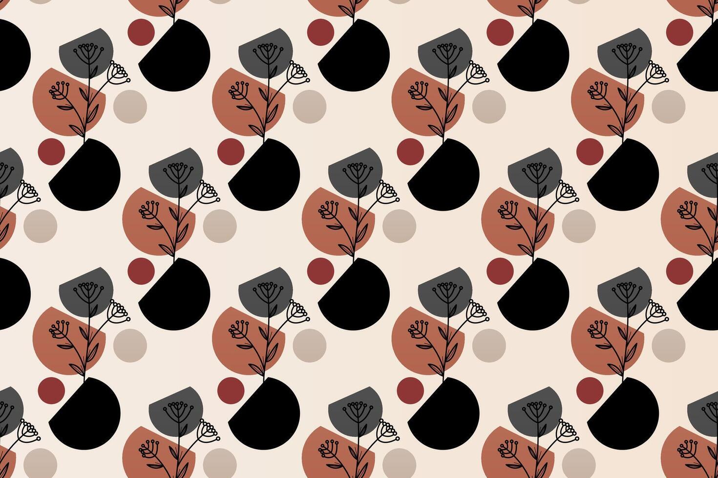 Abstract boho floral seamless pattern background vector
