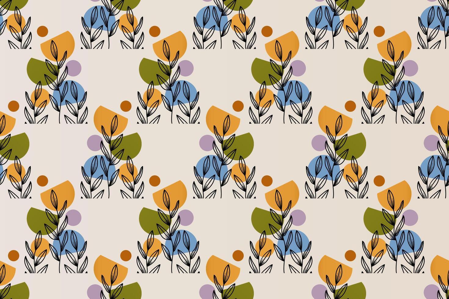 Abstract boho floral seamless pattern background vector