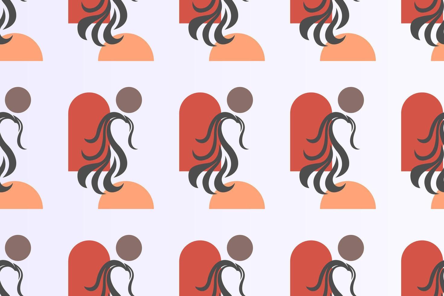 Boho girl seamless pattern background vector