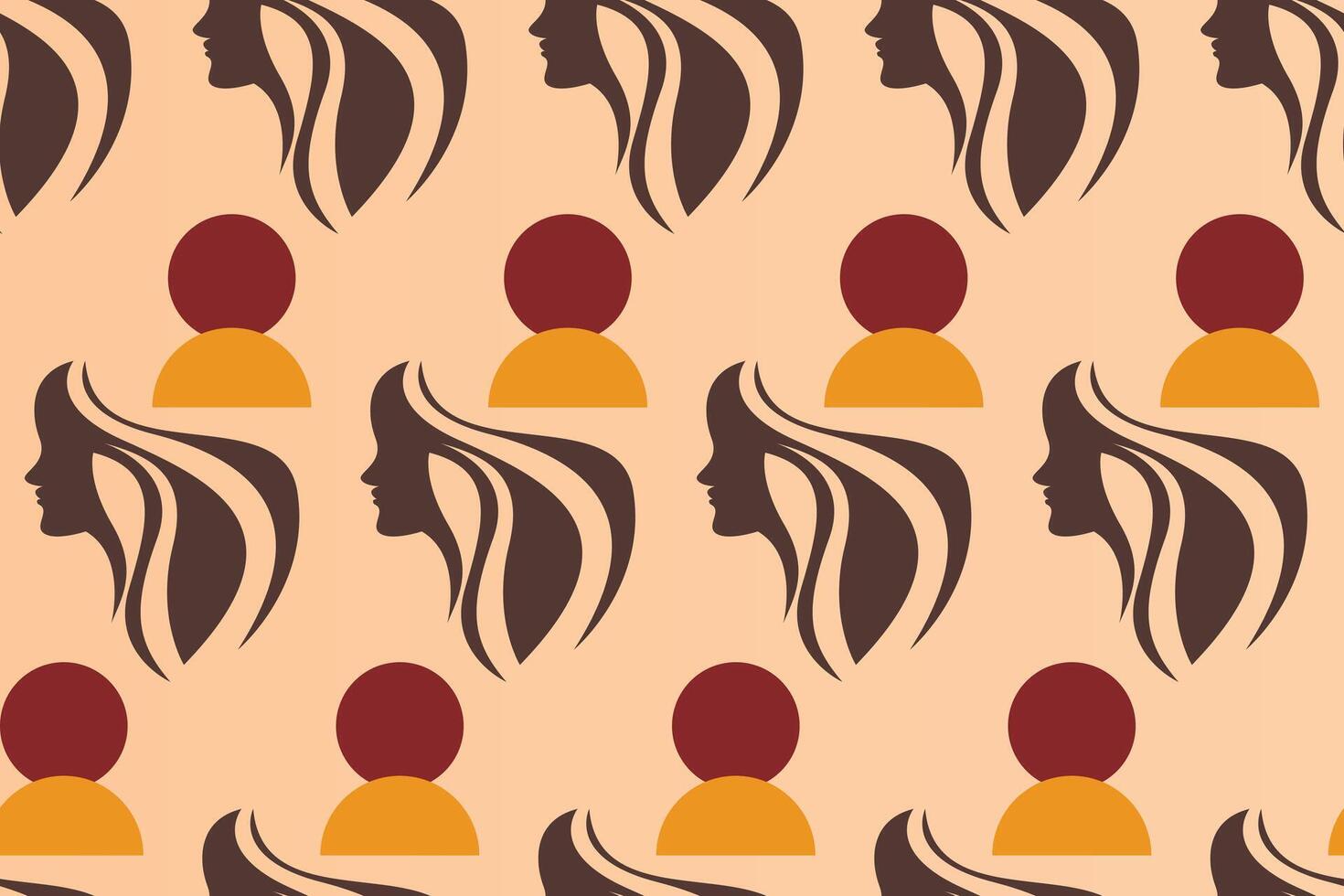 Boho girl seamless pattern background vector