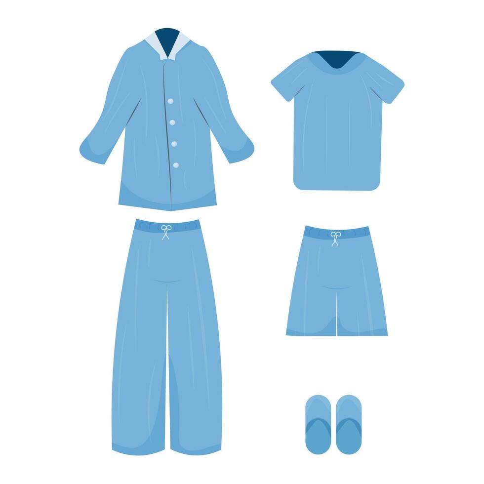 a set of pajamas for men, boys. clothes for the house. comfortable clothes. illustration vector