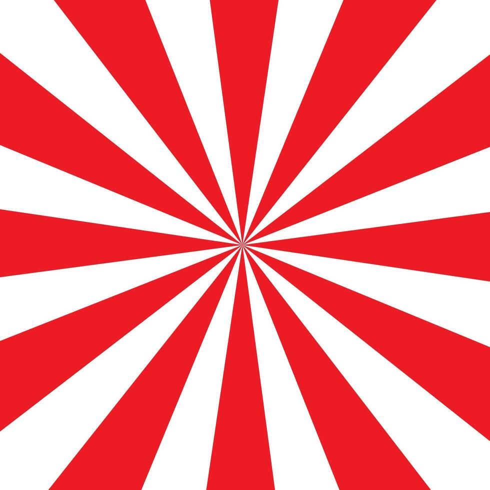 sunburst pattern design in square background. Red and white sunray isolated illustration.. Vintage swirling pattern wallpaper. Radial stripes backdrop. . Comic design element. vector