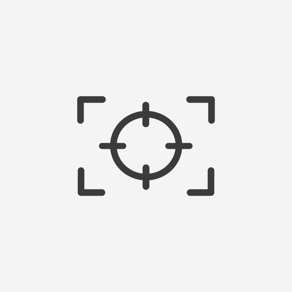 target, sniper, gun icon. aim, goal sign symbol vector