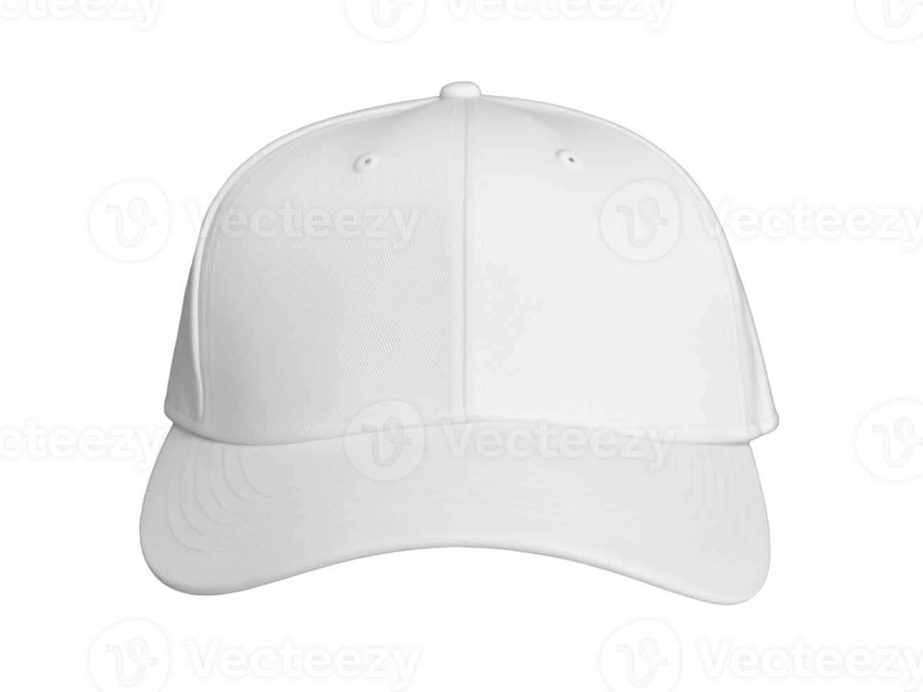 White baseball cap mockup isolated on transparent background png