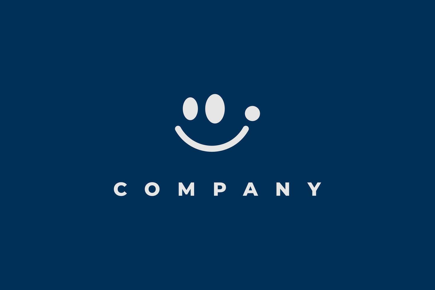 cute smile face logo icon vector