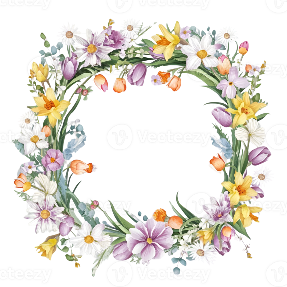 Cute watercolor frame png