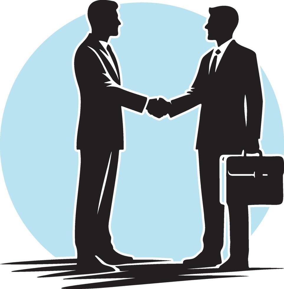 Business People Hand Shake Silhouette. vector