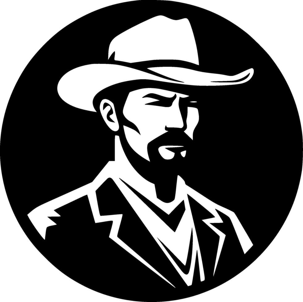 Western - Black and White Isolated Icon - illustration vector