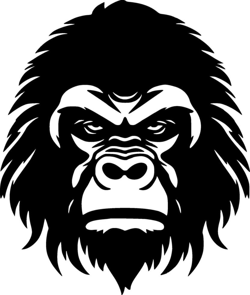 Gorilla, Black and White illustration vector
