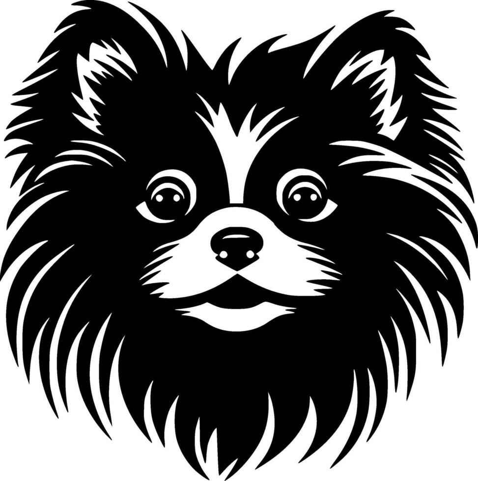 Pomeranian, Black and White illustration vector
